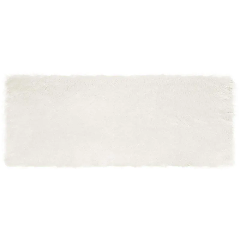 Dirbtinio avių kailio kilimas TAFALLA Balta 80 x 200 cm