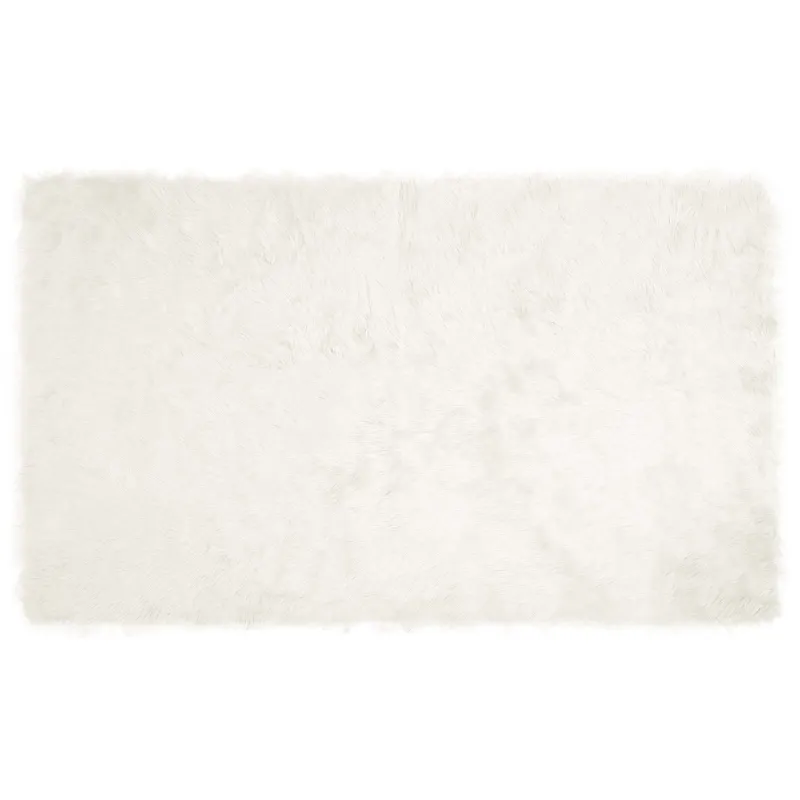 Dirbtinio avių kailio kilimas TAFALLA Balta 100 x 200 cm