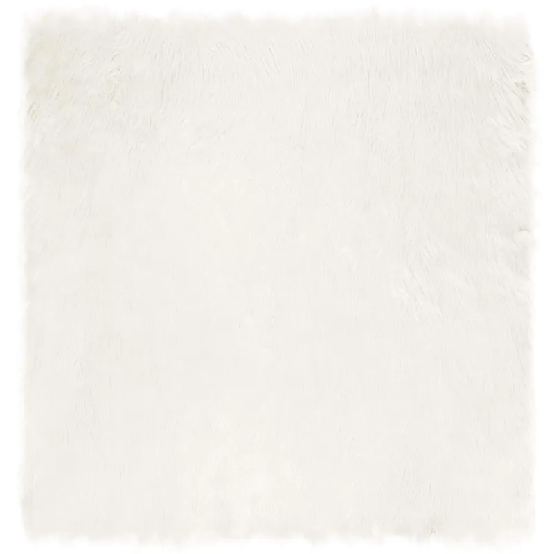 Dirbtinio avių kailio kilimas TAFALLA Balta 120 x 120 cm