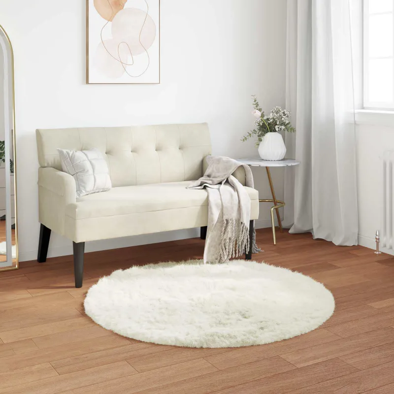 Dirbtinio avių kailio kilimas TAFALLA Balta Ø 120 cm