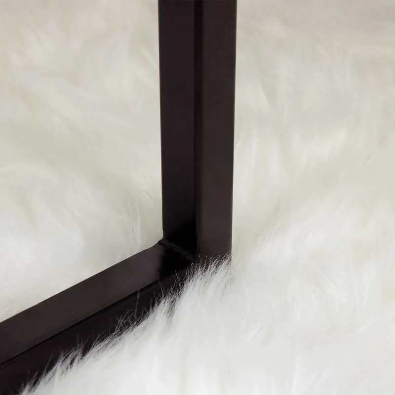 Dirbtinio avių kailio kilimas TAFALLA Balta Ø 160 cm