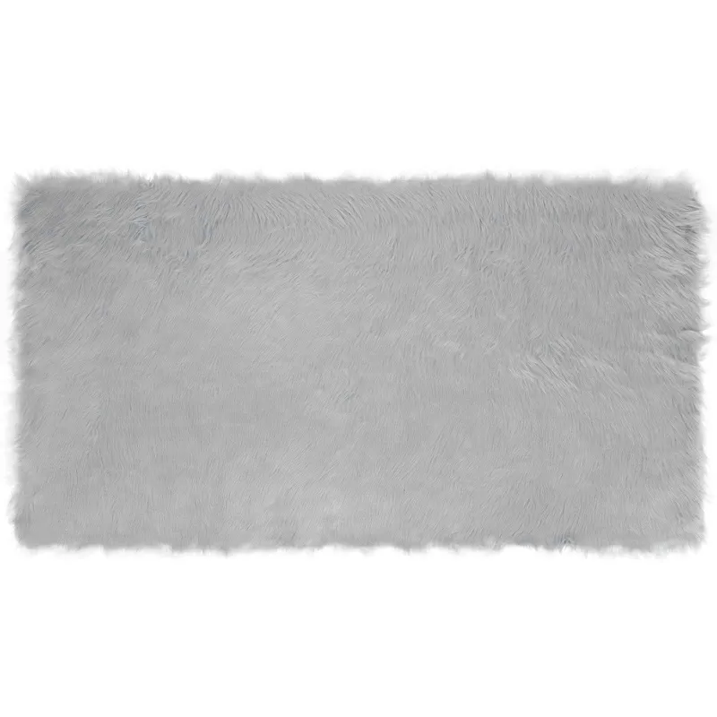 Dirbtinio avių kailio kilimas TAFALLA Pilka 60 x 110 cm