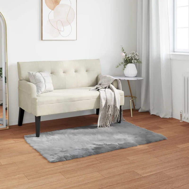 Dirbtinio avių kailio kilimas TAFALLA Pilka 80 x 150 cm