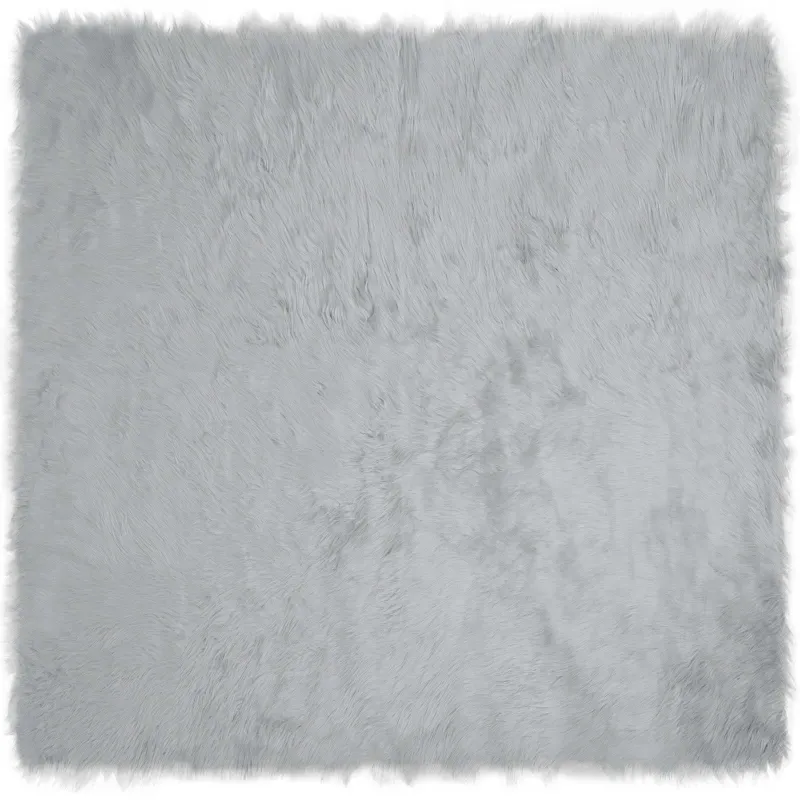 Dirbtinio avių kailio kilimas TAFALLA Pilka 120 x 120 cm