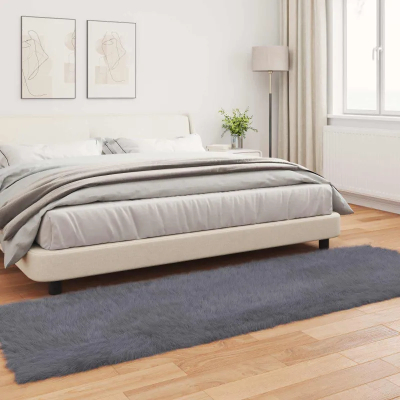 Dirbtinio avių kailio kilimas TAFALLA Antracito 80 x 250 cm