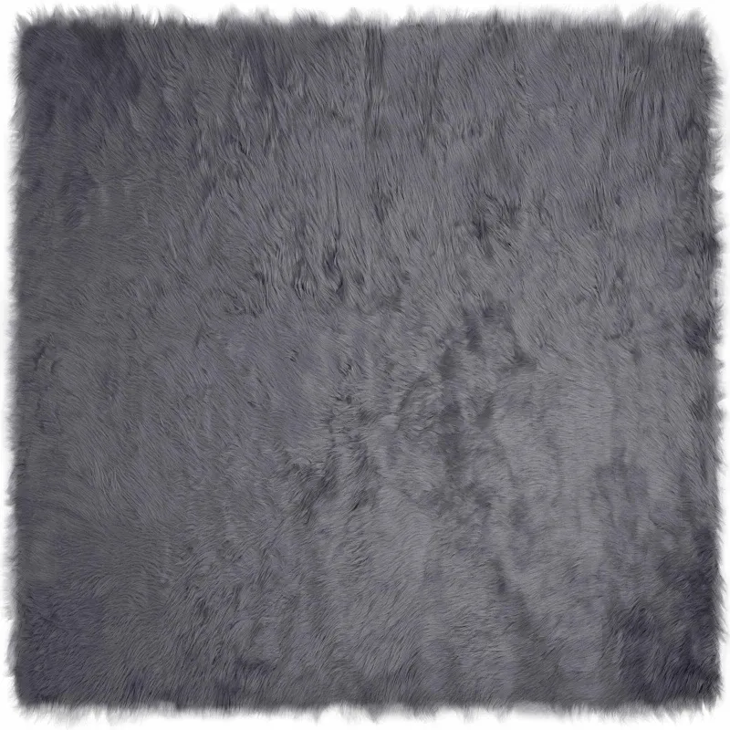 Dirbtinio avių kailio kilimas TAFALLA Antracito 240 x 240 cm