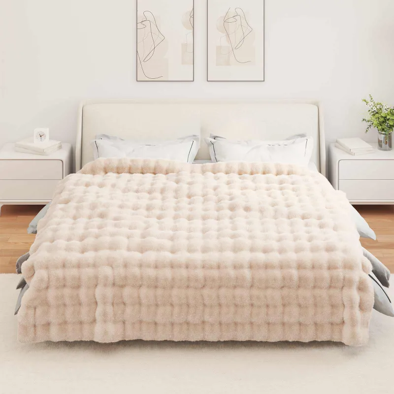 Neslystanti antklodė iš dirbtinio triušio kailio Olite 4 pcs