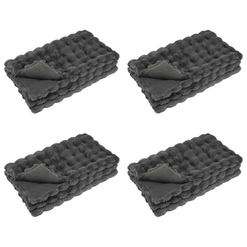 Neslystanti antklodė iš dirbtinio triušio kailio Olite 4 pcs