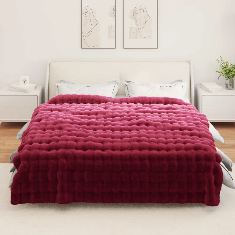 Neslystanti antklodė iš dirbtinio triušio kailio Olite 4 pcs