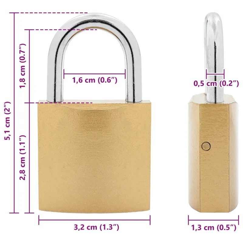 U spyna su raktai 6 pcs Žalvaris Geležis