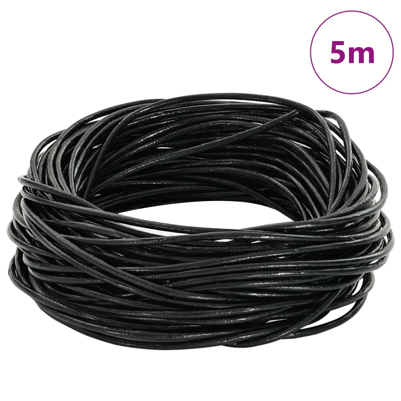 Odinė gija Juoda Ø1 mm x 5 m Oda