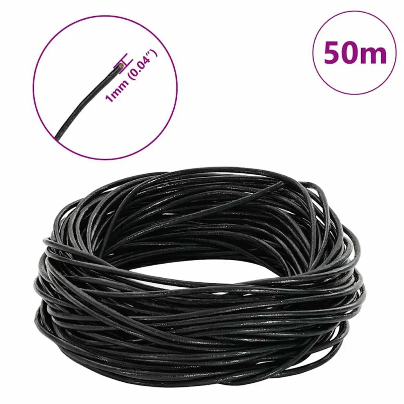 Odinė gija Juoda Ø1 mm x 50 m Oda