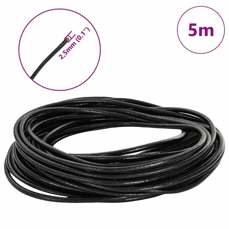 Odinė gija Juoda Ø2,5 mm x 5 m Oda