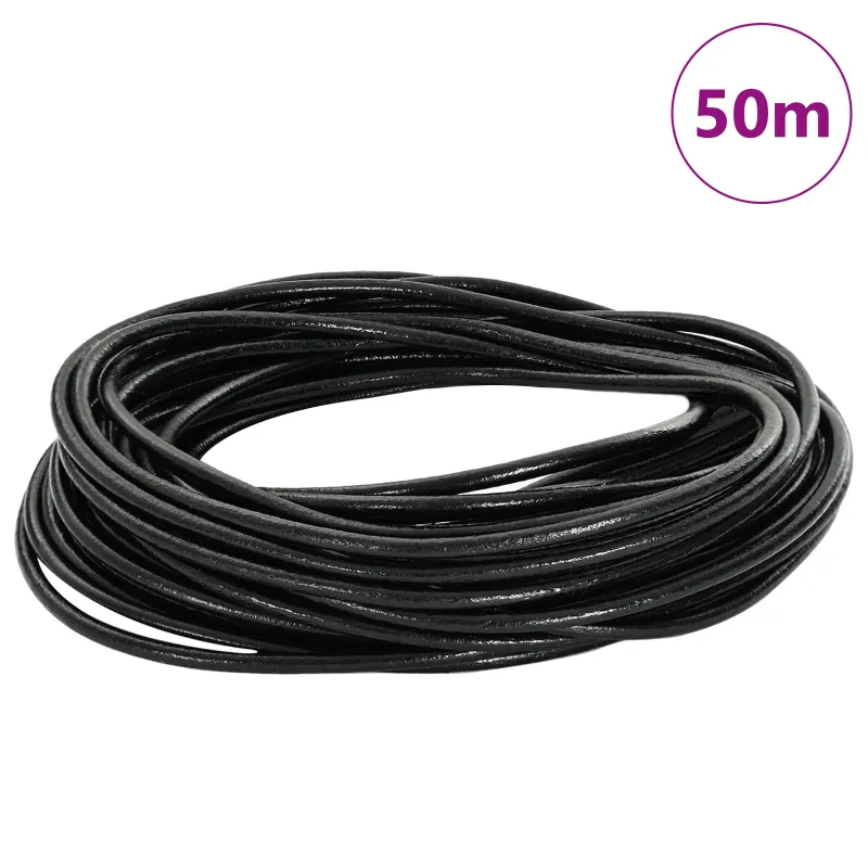 Odinė gija Juoda Ø3 mm x 50 m Oda