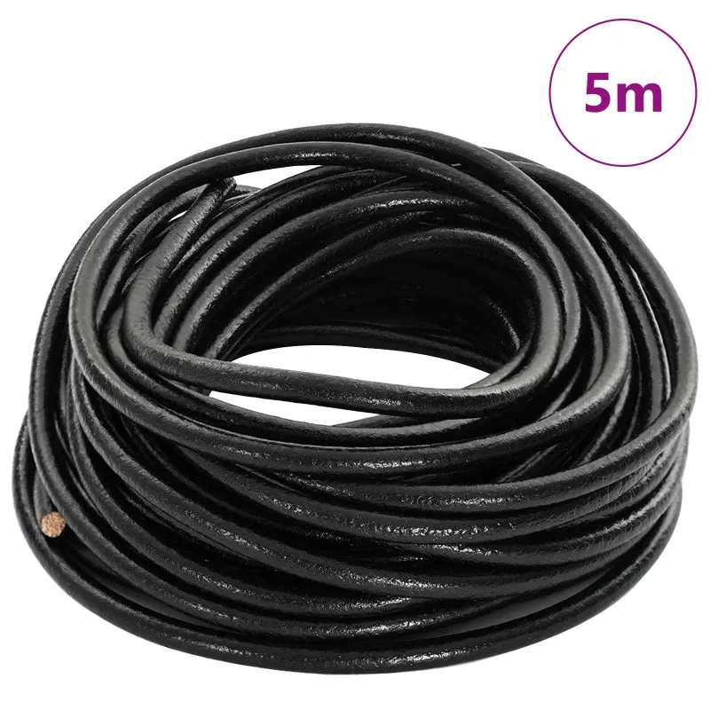 Odinė gija Juoda Ø5 mm x 5 m Oda