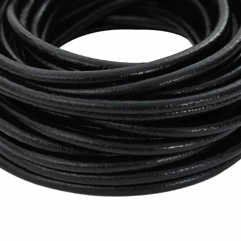 Odinė gija Juoda Ø5 mm x 10 m Oda