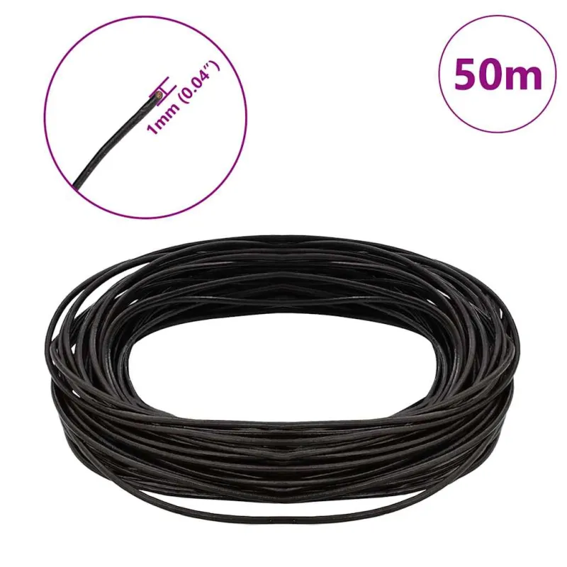 Odinė gija Tamsiai rudas Ø1 mm x 50 m Oda