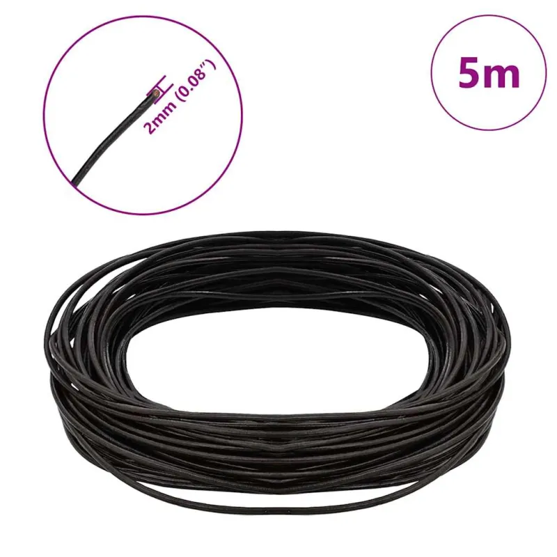 Odinė gija Tamsiai rudas Ø2 mm x 5 m Oda