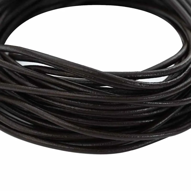 Odinė gija Tamsiai rudas Ø3 mm x 10 m Oda