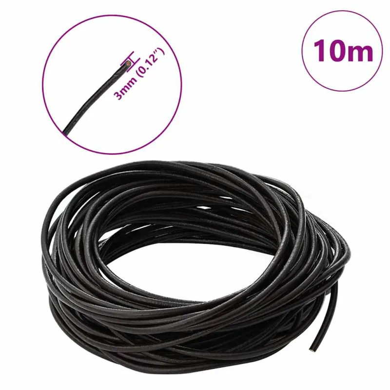 Odinė gija Tamsiai rudas Ø3 mm x 10 m Oda