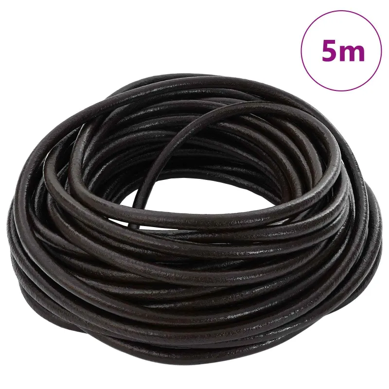 Odinė gija Tamsiai rudas Ø4 mm x 5 m Oda