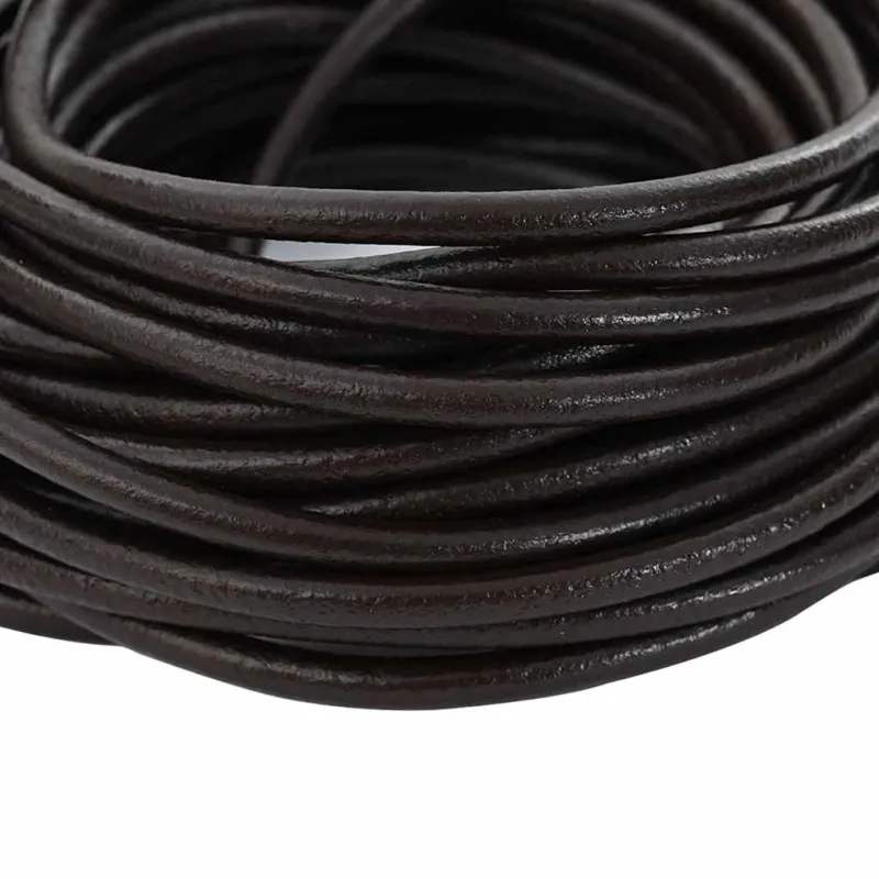Odinė gija Tamsiai rudas Ø4 mm x 5 m Oda