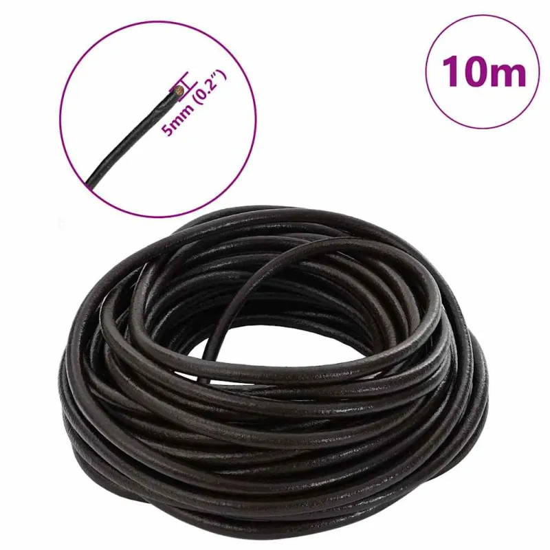 Odinė gija Tamsiai rudas Ø5 mm x 10 m Oda