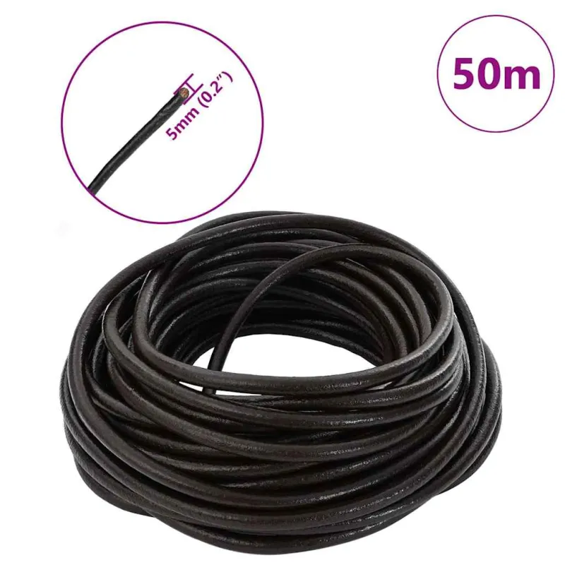 Odinė gija Tamsiai rudas Ø5 mm x 50 m Oda