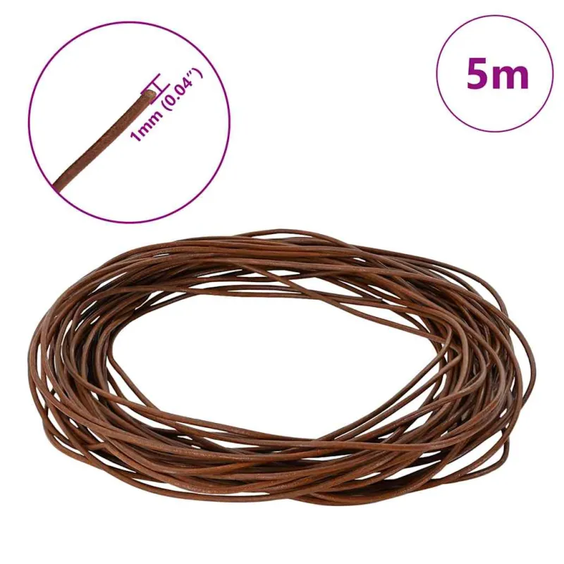 Odinė gija Šviesiai rudas Ø1 mm x 5 m Oda