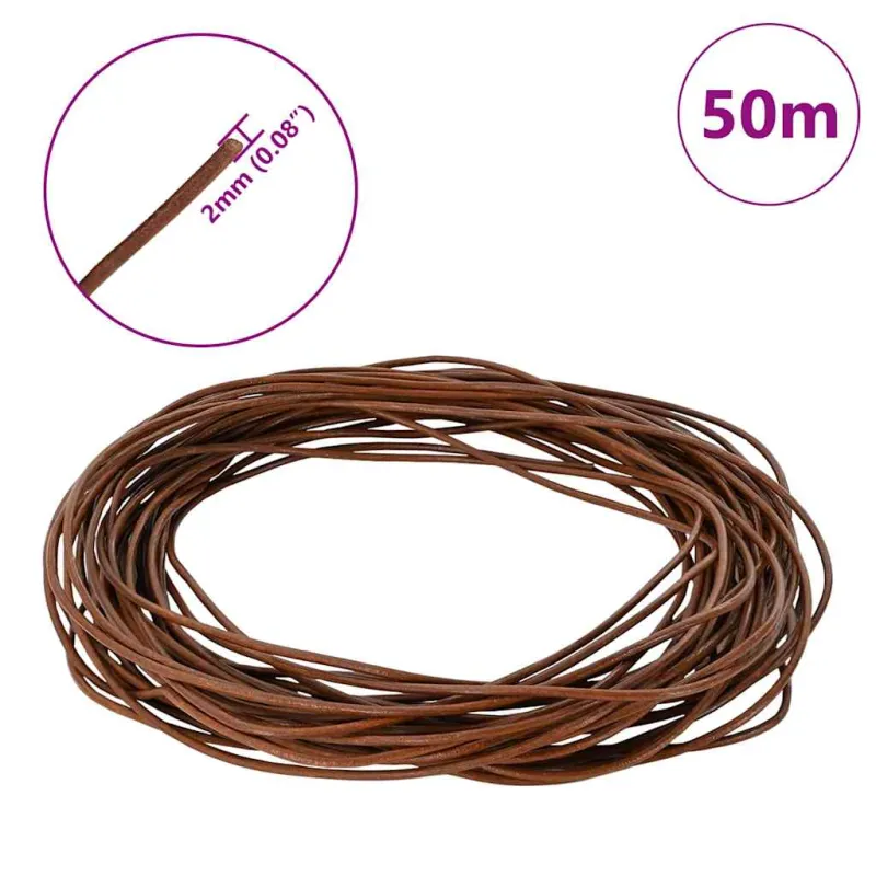 Odinė gija Šviesiai rudas Ø2 mm x 50 m Oda