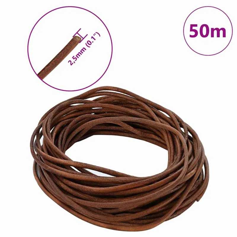 Odinė gija Šviesiai rudas Ø2,5 mm x 50 m Oda