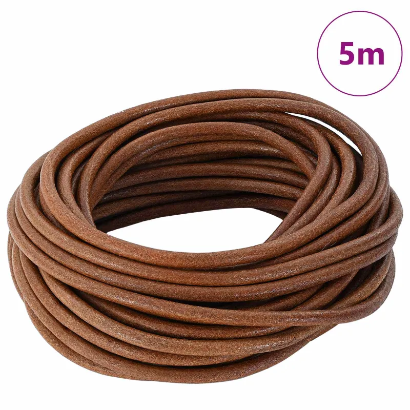 Odinė gija Šviesiai rudas Ø4 mm x 5 m Oda