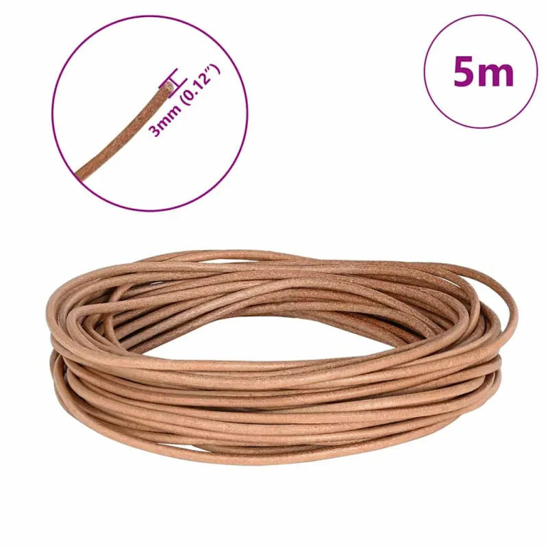 Odinė gija Ruda Ø3 mm x 5 m Oda