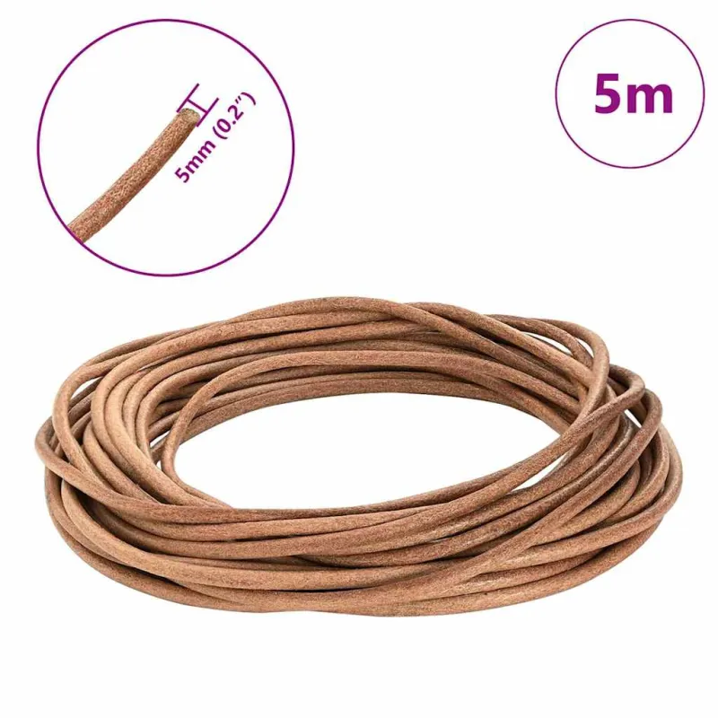 Odinė gija Ruda Ø5 mm x 5 m Oda