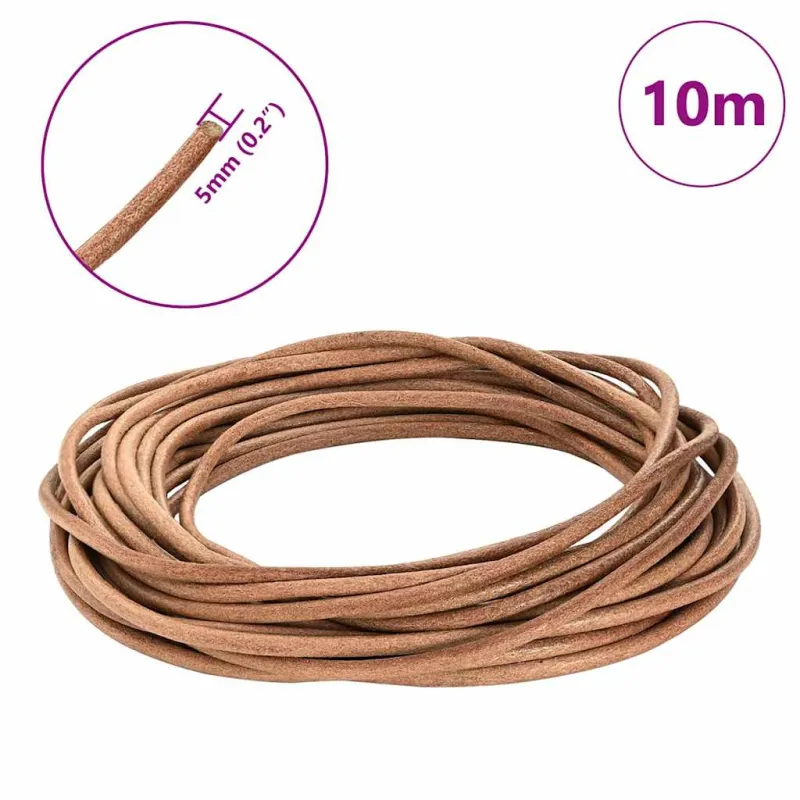 Odinė gija Ruda Ø5 mm x 10 m Oda
