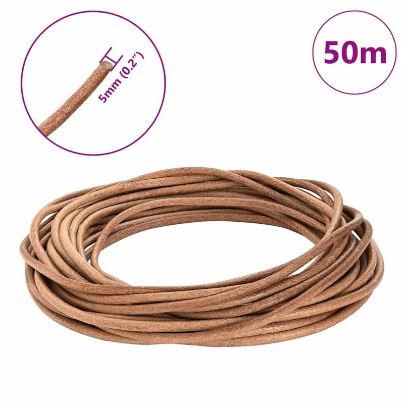Odinė gija Ruda Ø5 mm x 50 m Oda