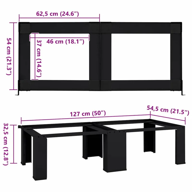 Skalbyklės pjedestalas 2 pcs Juodas 127 x 54,5 x 32,5 cm