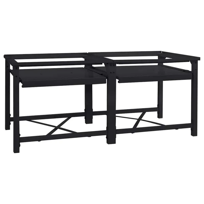 Skalbyklės pjedestalas 2 pcs Juodas 120 x 56 x 52 cm Plienas