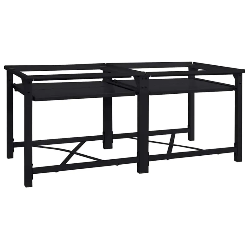 Skalbyklės pjedestalas 2 pcs Juodas 120 x 56 x 52 cm Plienas