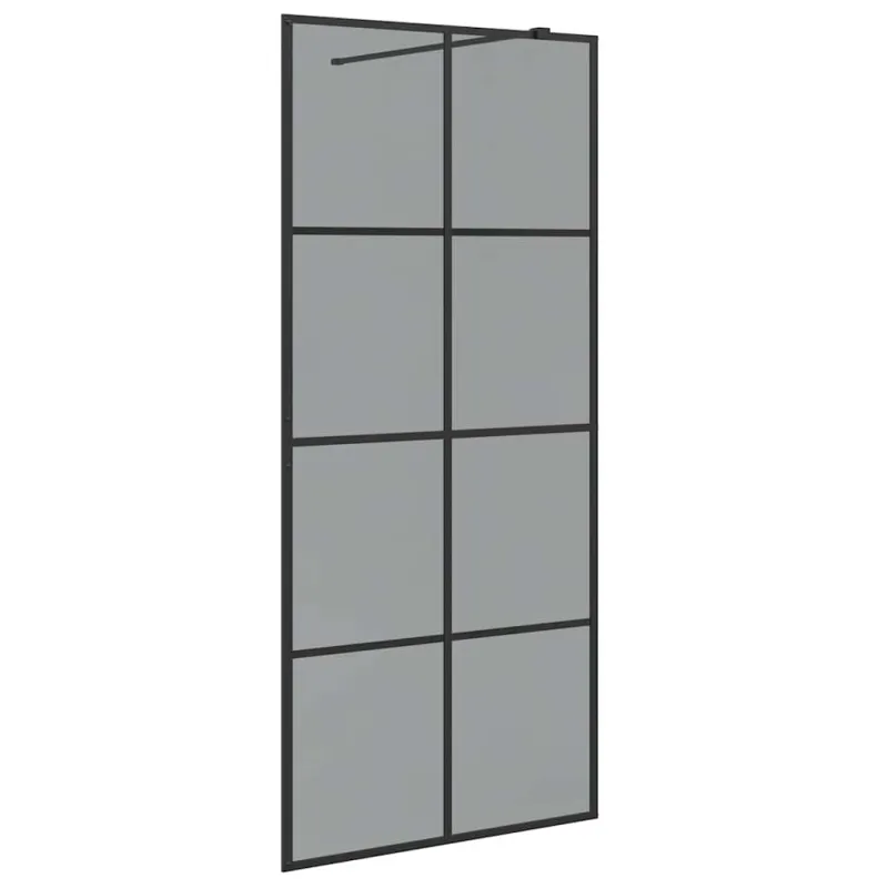 Įėjimo dušo siena Juoda 90 x 195 cm grūdintas stiklas