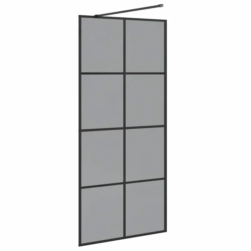 Įėjimo dušo siena Juoda 90 x 195 cm grūdintas stiklas
