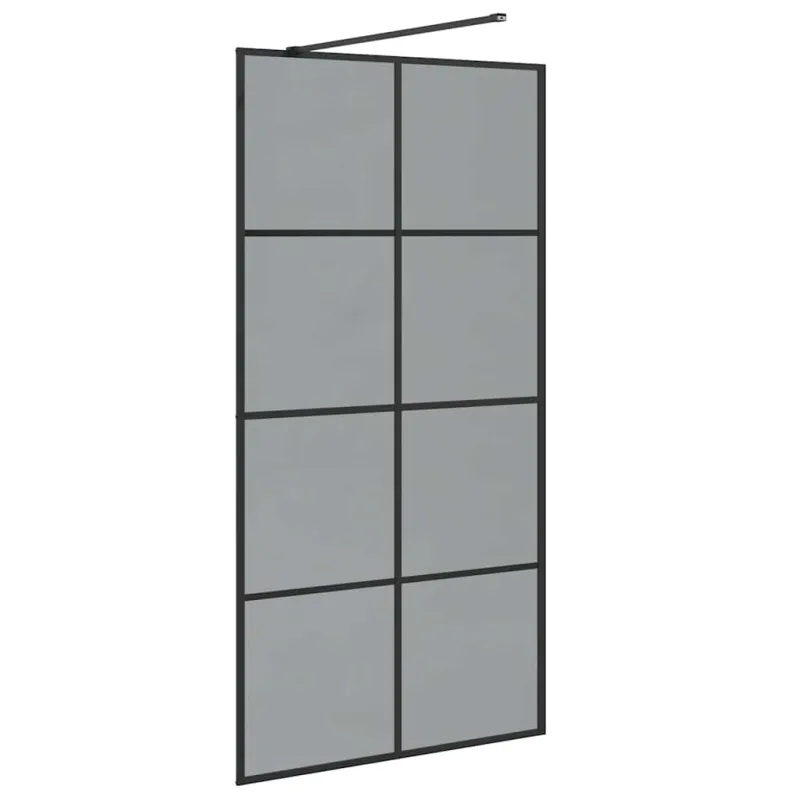 Įėjimo dušo siena Juoda 100 x 195 cm grūdintas stiklas