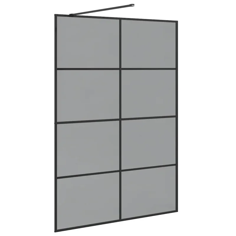 Įėjimo dušo siena Juoda 140 x 195 cm grūdintas stiklas