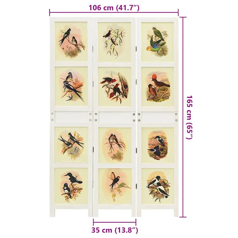 Romdivider Panel Balta 106 x 165 cm MDF plokštė