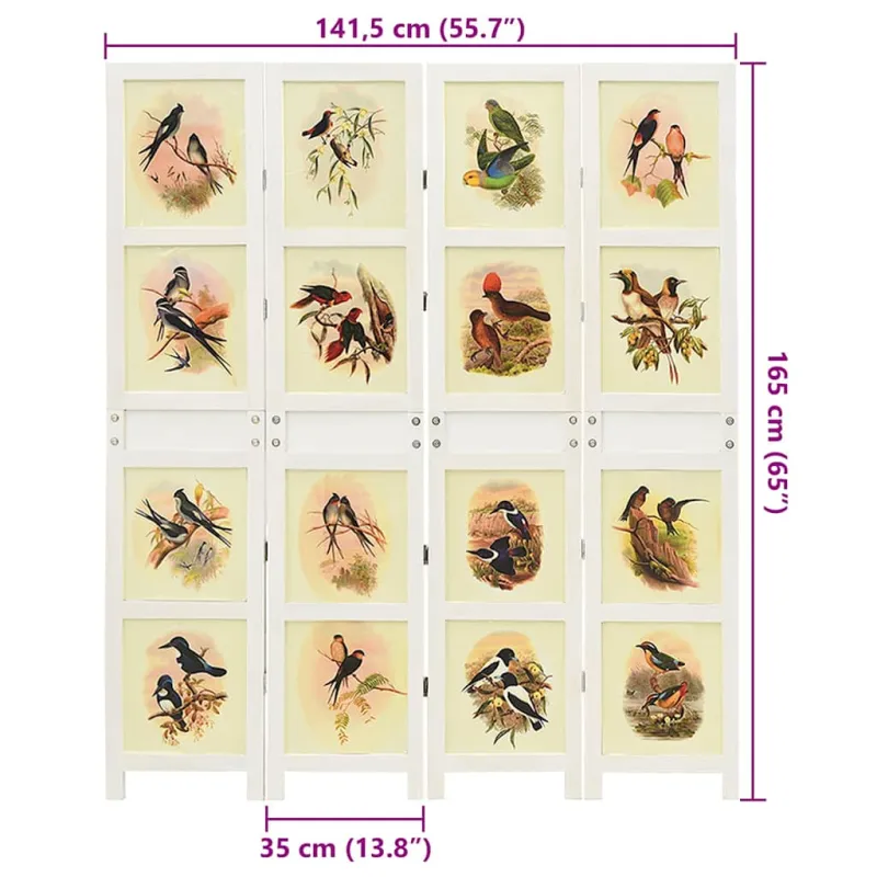 Romdivider Panel Balta 141,5 x 165 cm MDF plokštė