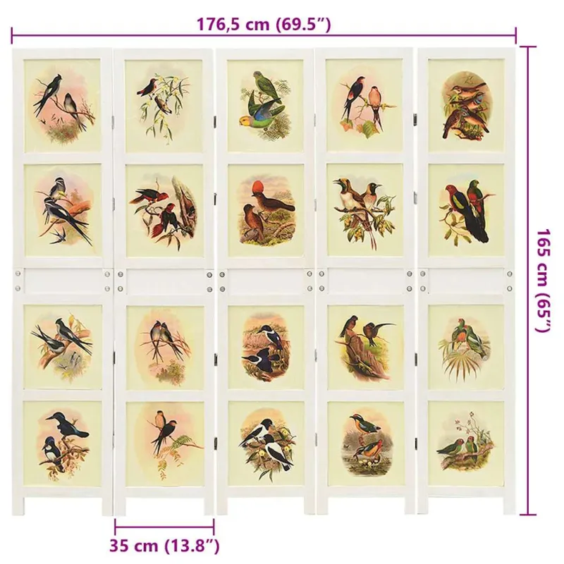 Romdivider Panel Balta 176,5 x 165 cm MDF plokštė