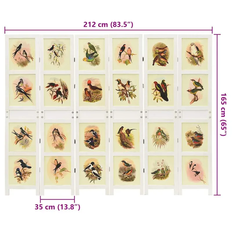 Romdivider Panel Balta 212 x 165 cm MDF plokštė