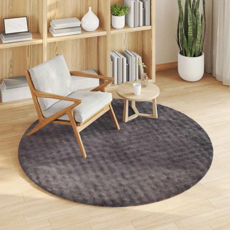 Zoninės kiliminės dangos SIROLO Antracitas Ø 120 CM Poliesteris