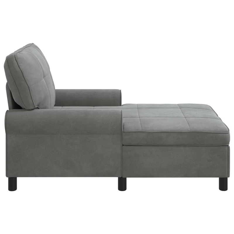 Gultas su pagalve Tamsiai pilka 91 x 157 x 91 cm Aksomas