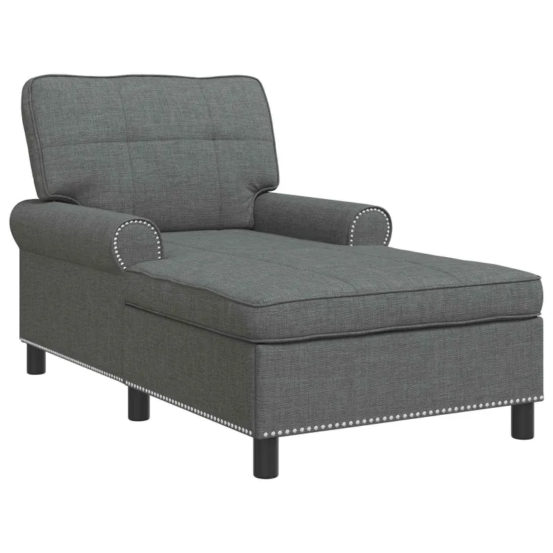 Gultas su pagalve Tamsiai pilka 91 x 157 x 91 cm audinys